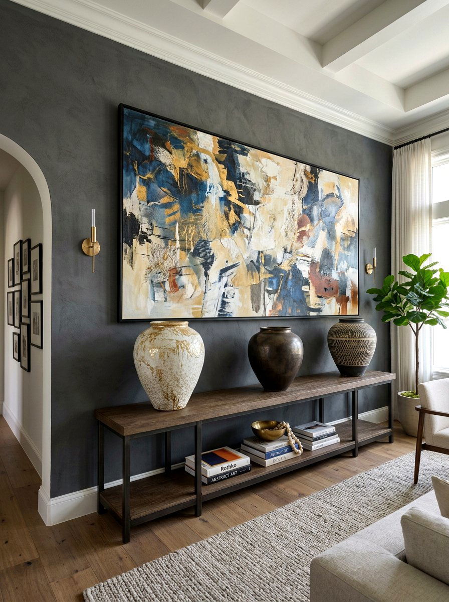 Large Wall Art Console Table - 30 console styling ideas