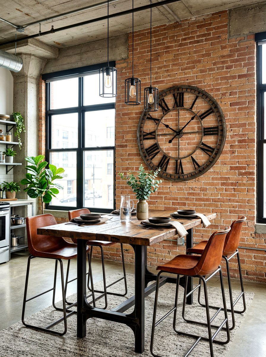 Large Wall Clock - 30 dining room wall art ideas