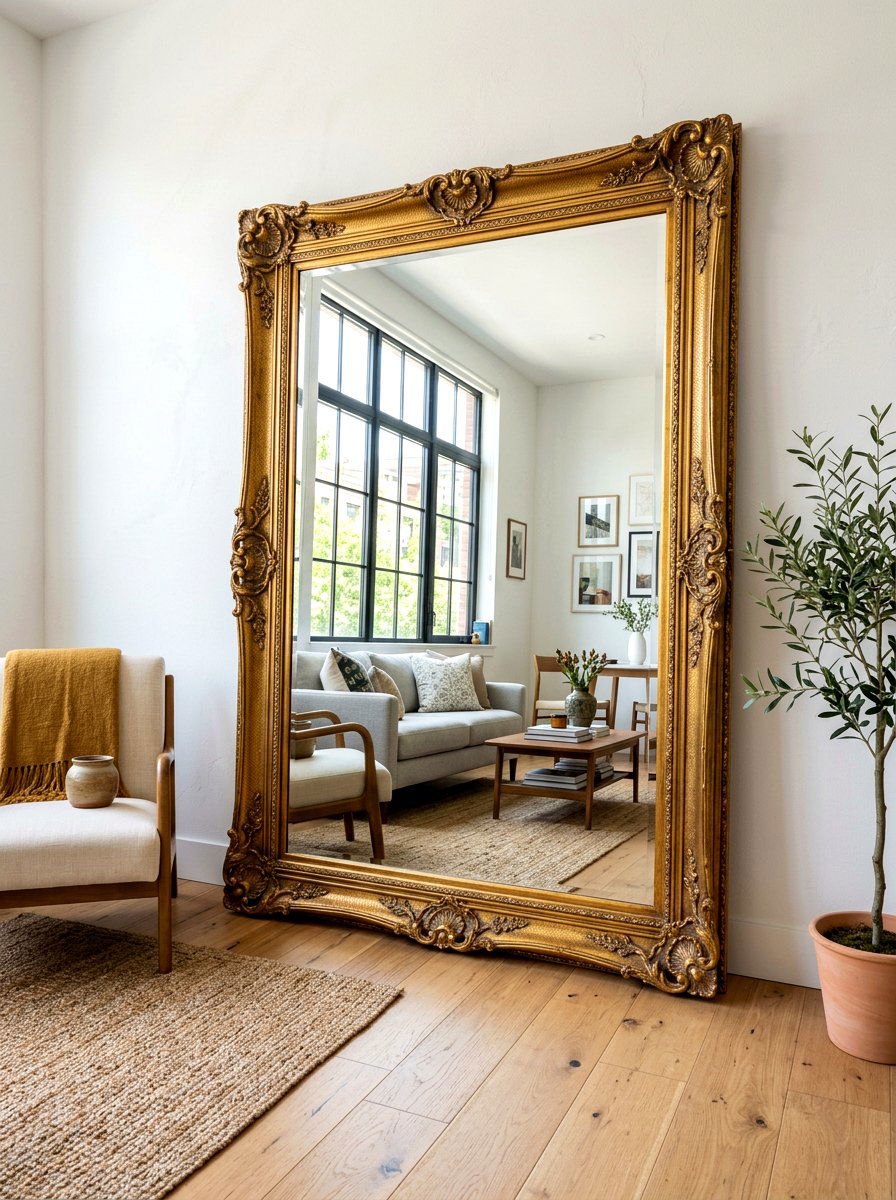 Large Wall Mirror - 30 studio apartment ideas