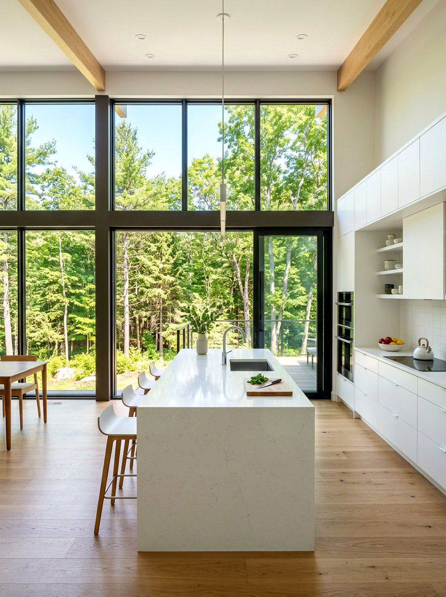 Large Window Kitchen - 30 Scandinavian kitchen ideas