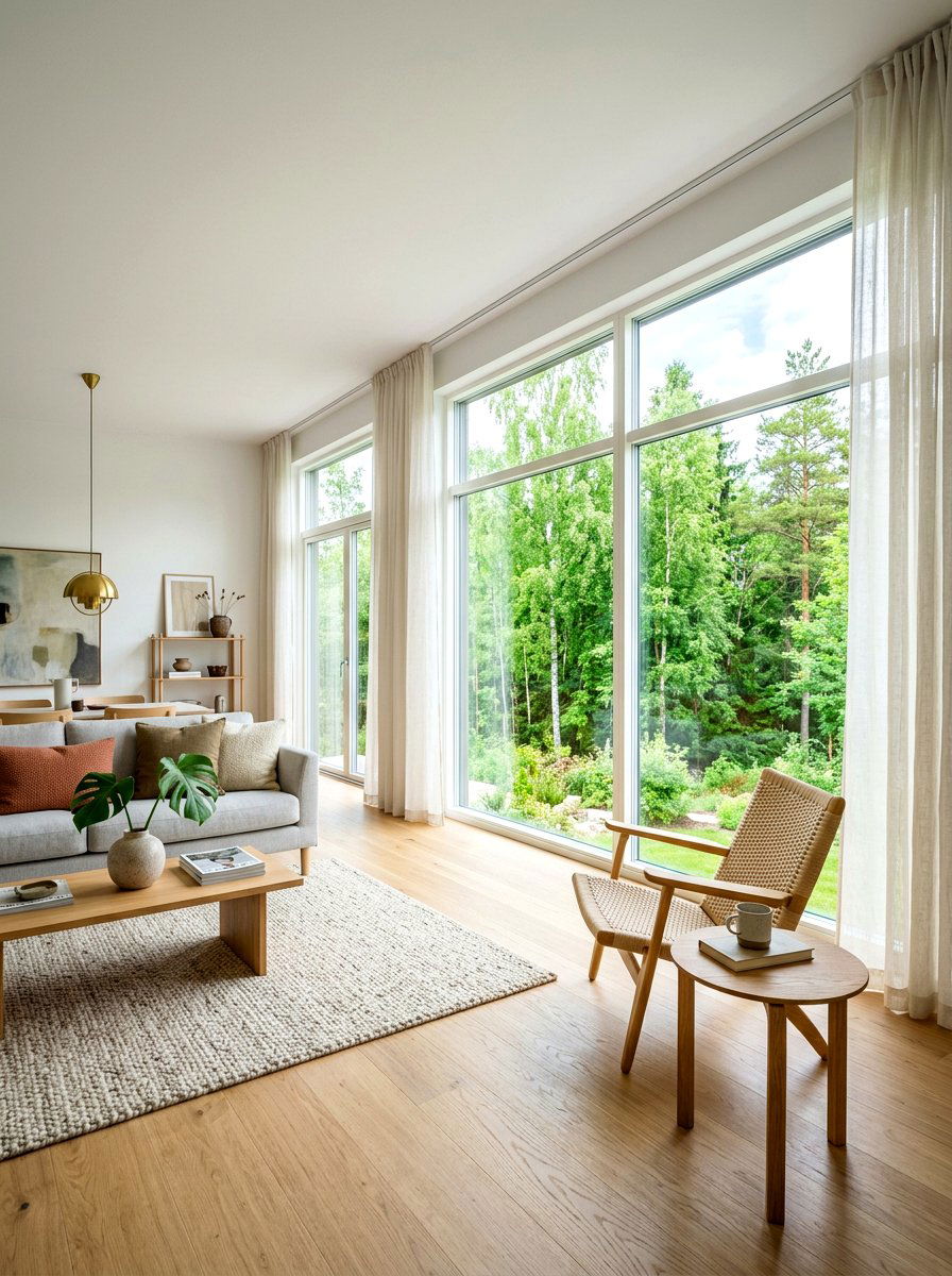 Large Window Living Space - 30 Scandinavian home ideas
