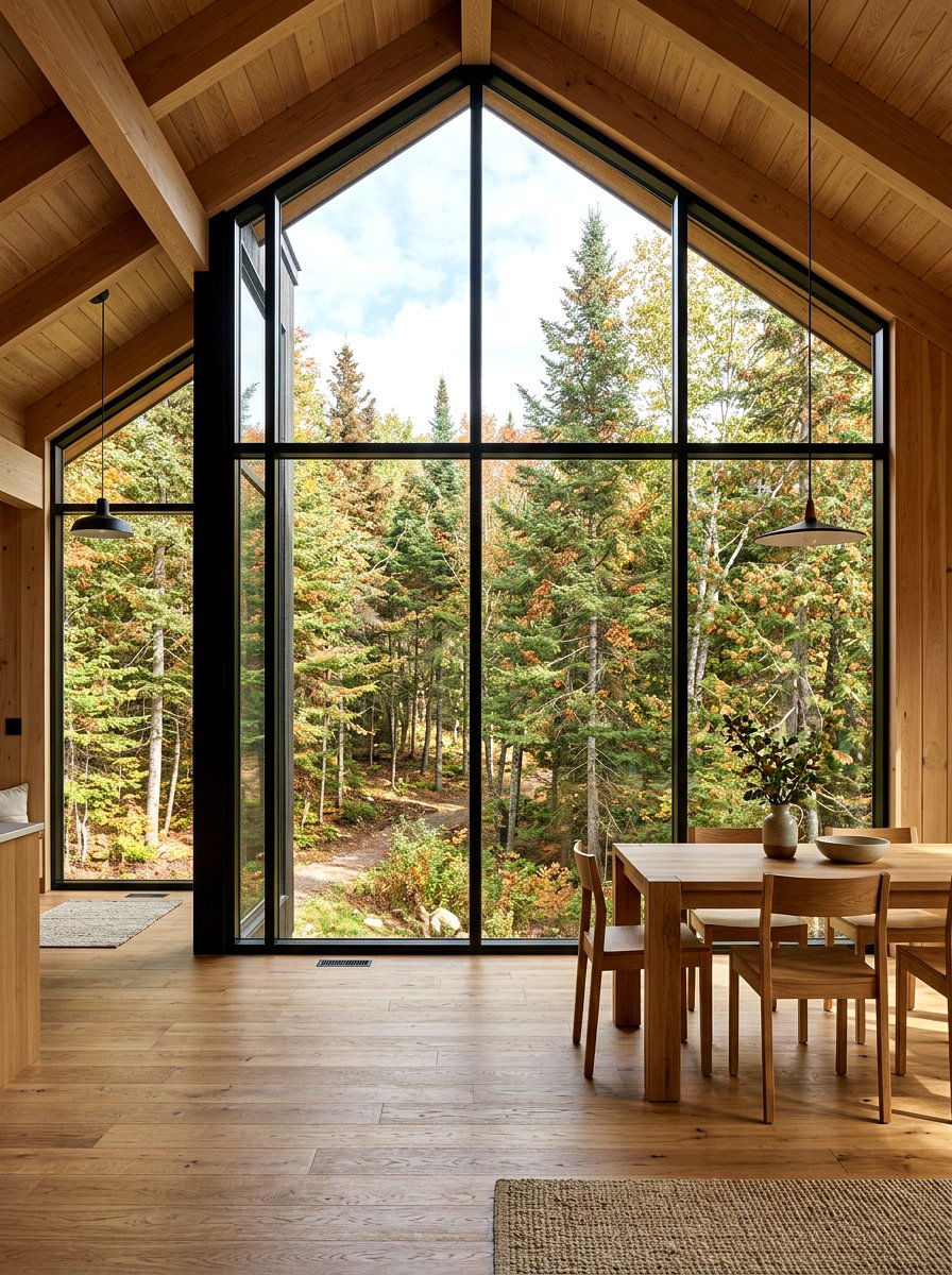 Large Window View - 30 rustic dining room ideas