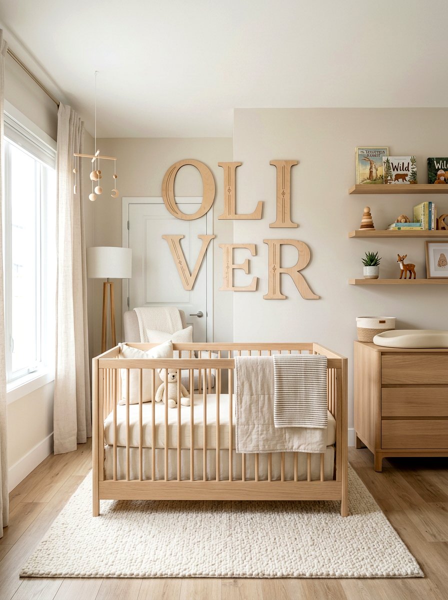 Large Wooden Initial Wall - 30 monogram nursery ideas