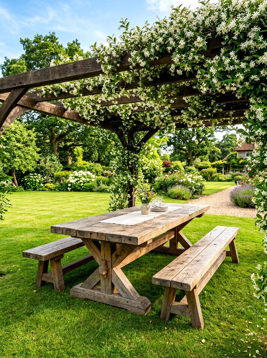 Large Wooden Picnic Table - 30 outdoor furniture ideas