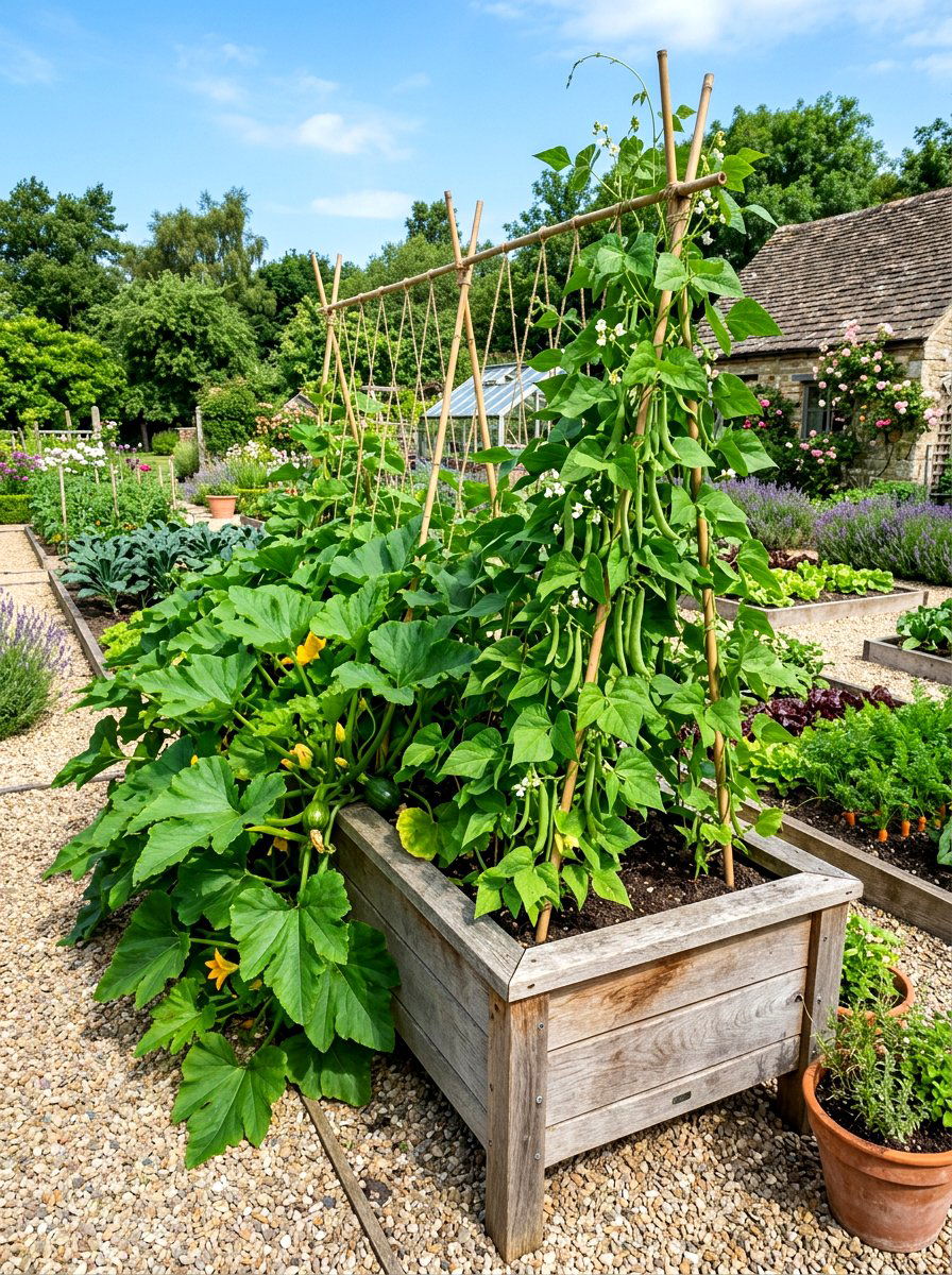 Large Wooden Vegetable Trough - 30 elevated garden bed ideas