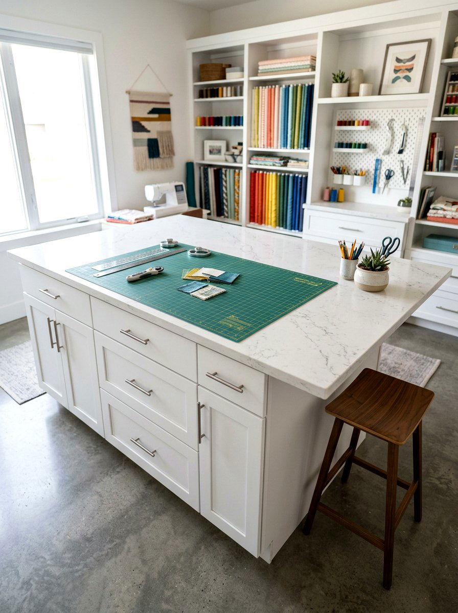 Large Work Island - 30 organizing a craft room ideas