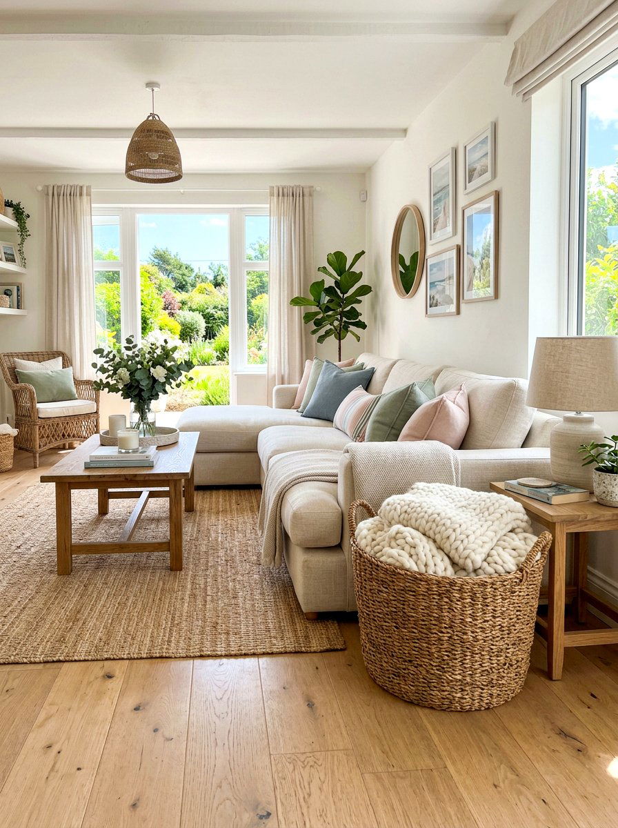 Large Woven Seagrass Basket - 30 living room blanket basket ideas