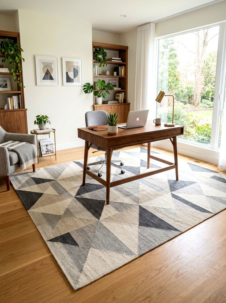 Large area rug - 30 renter friendly home office ideas