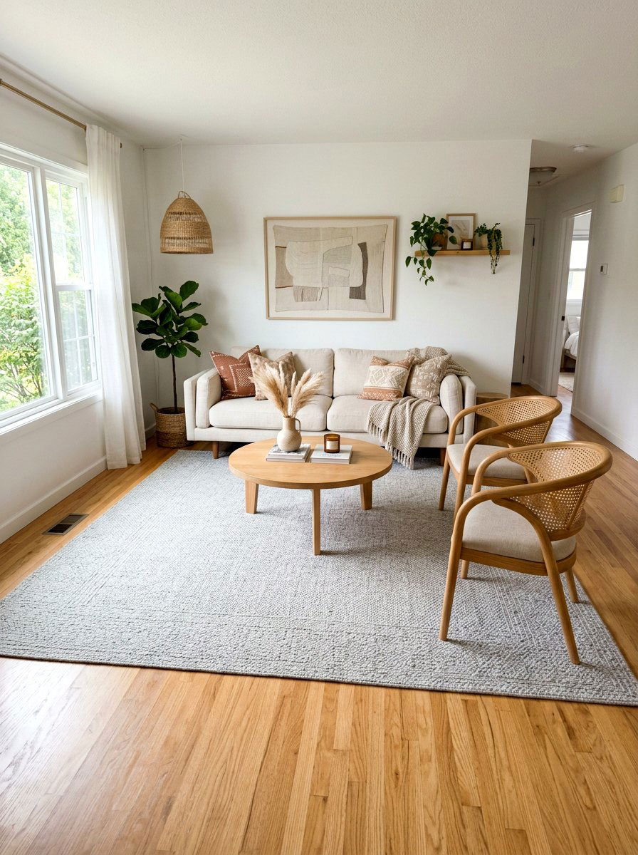 Large area rug small living room - 30 stylish small apartment ideas
