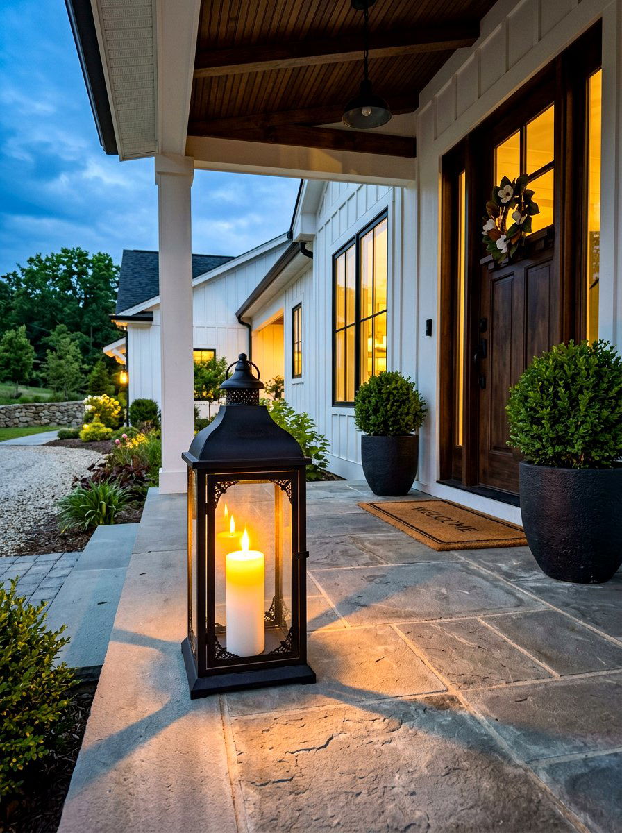 Large black floor lantern - 30 porch lantern styling ideas