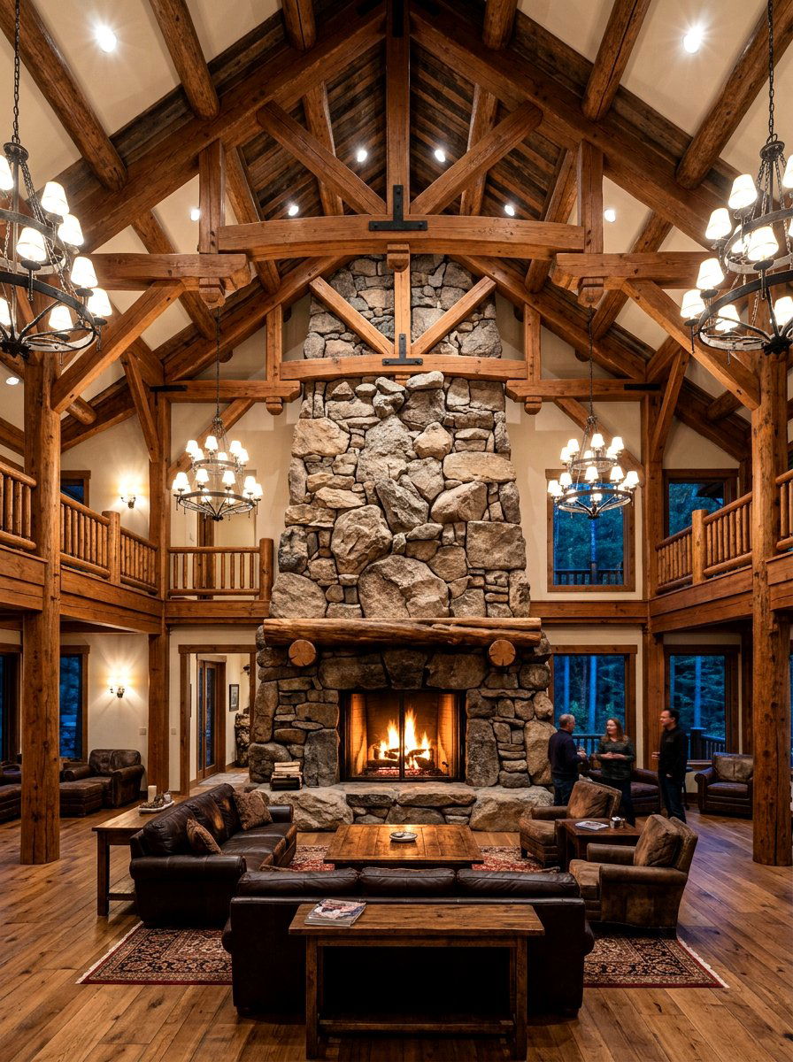 Large boulder fireplace - 30 stone fireplace ideas