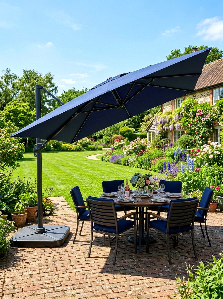 Large cantilever umbrella - 30 patio canopy ideas