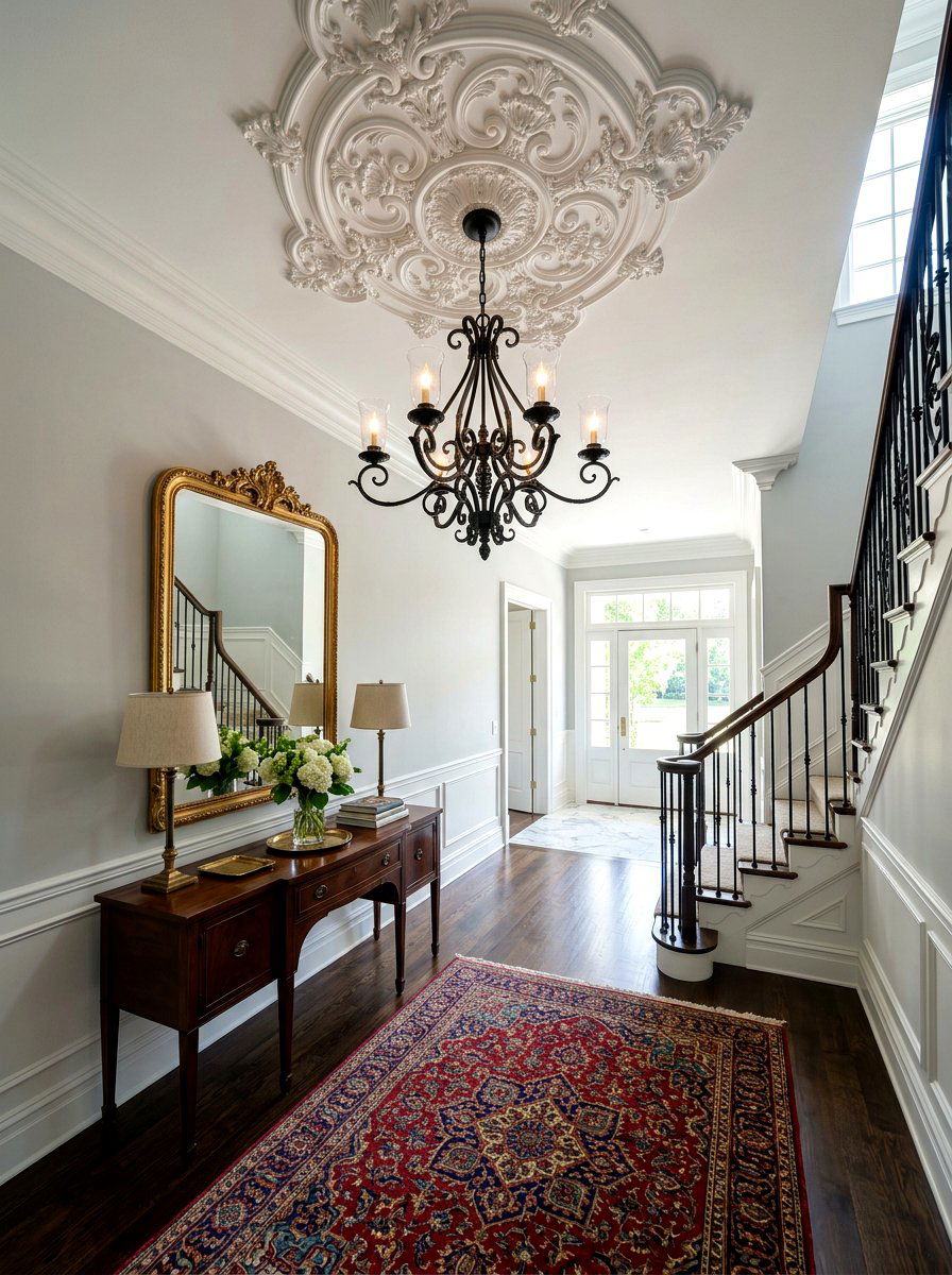 Large ceiling medallion - 30 ceiling trim ideas