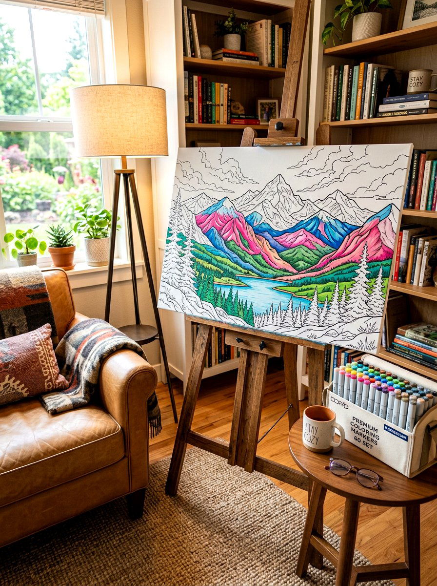 Large coloring canvas art - 30 plus coloring home decor ideas