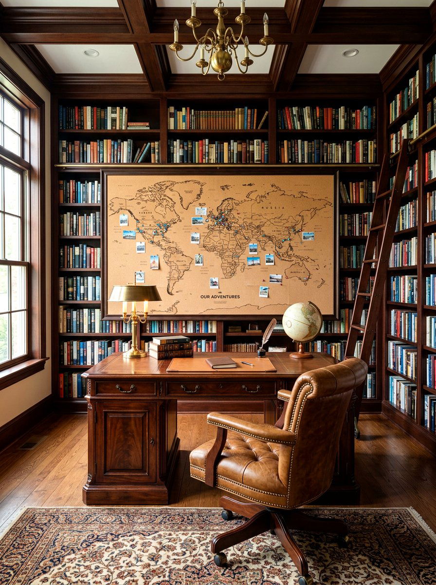 Large cork world map - 30 cork decor ideas