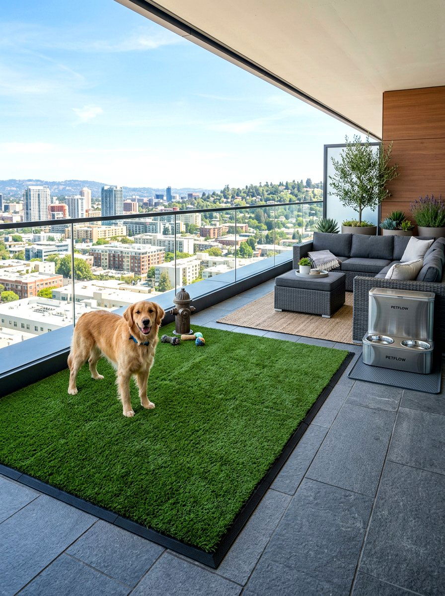 Large dog balcony potty - 30 balcony pet potty area ideas