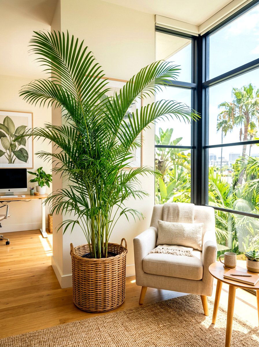 Large floor palm - 30 office plant corner ideas