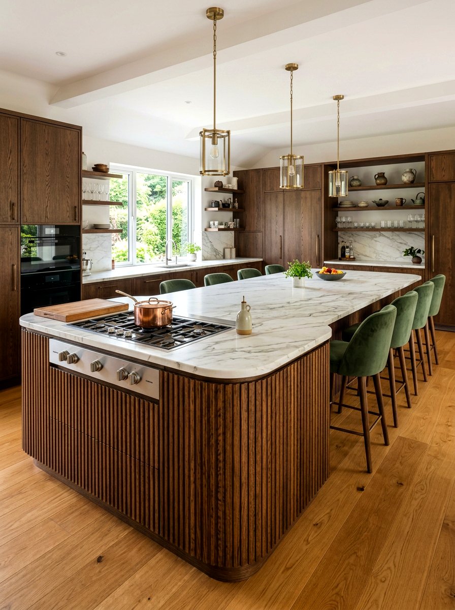 Large fluted kitchen island - 30 fluted kitchen island ideas