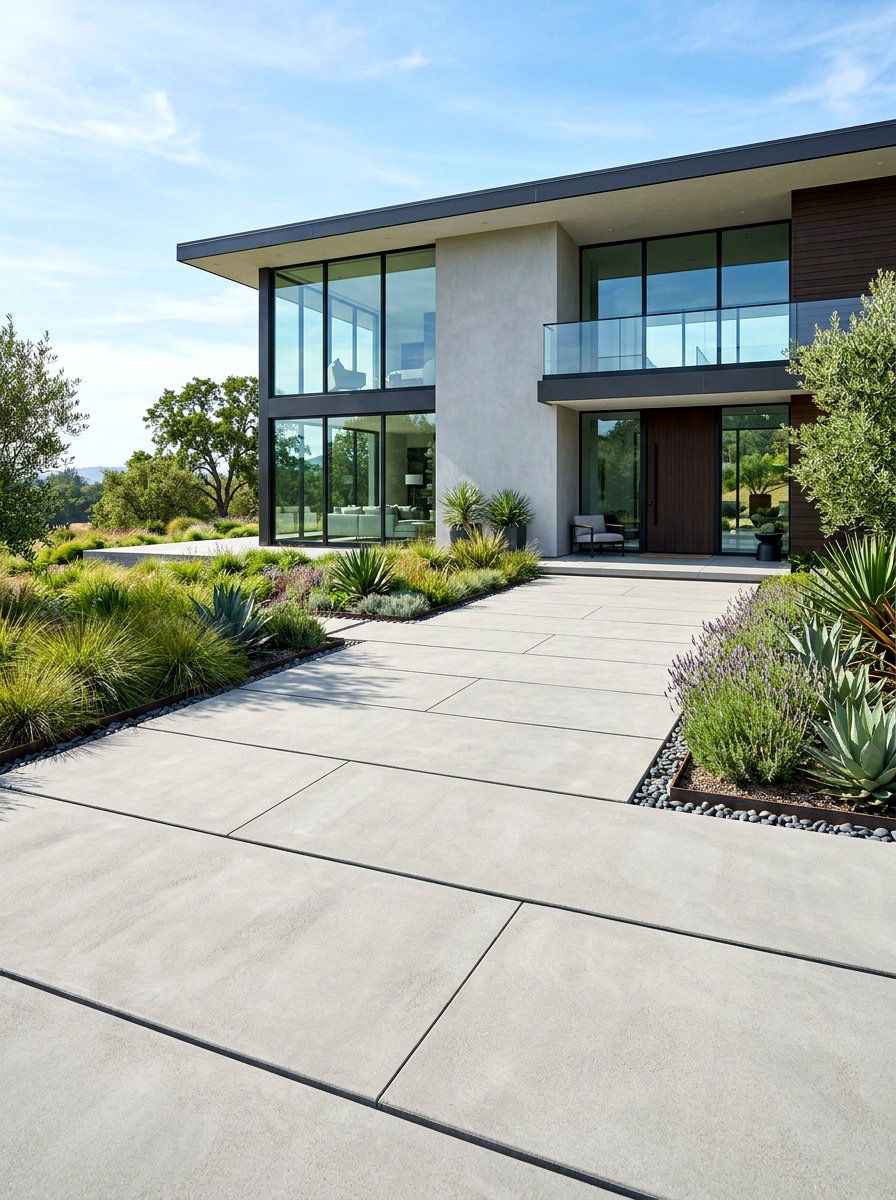 Large format concrete pavers - 30 paver driveway ideas