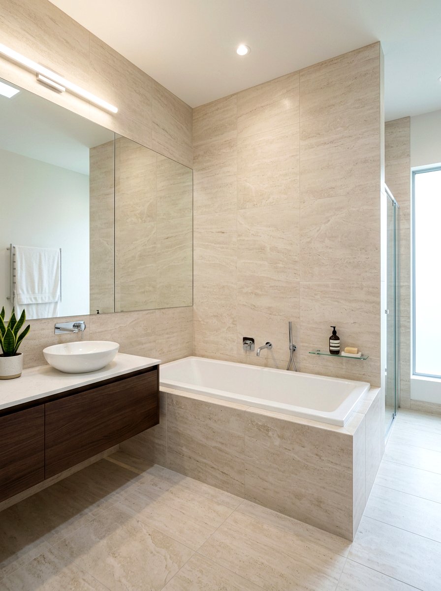 Large format porcelain - 30 tub surround ideas