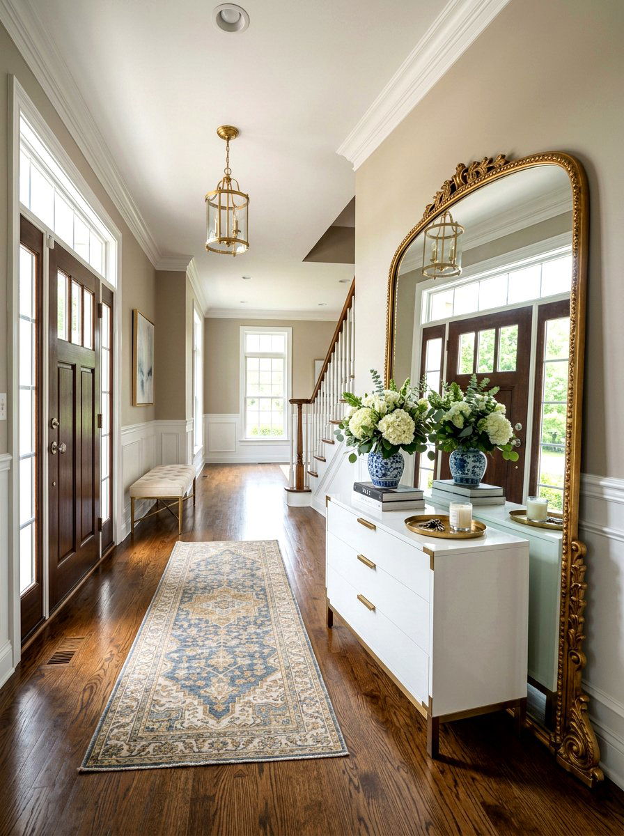Large foyer mirror - 30 welcoming foyer ideas