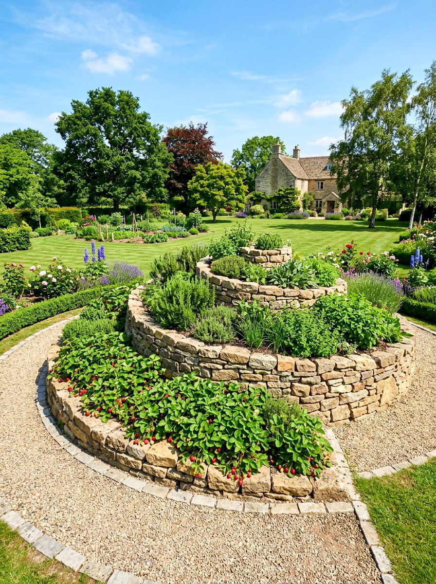 Large garden herb spiral - 30 raised herb spiral ideas