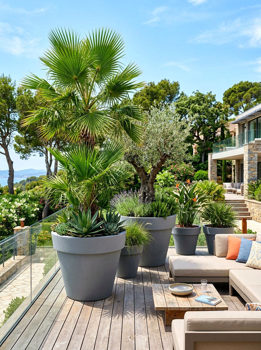 Large garden planters - 30 courtyard garden ideas