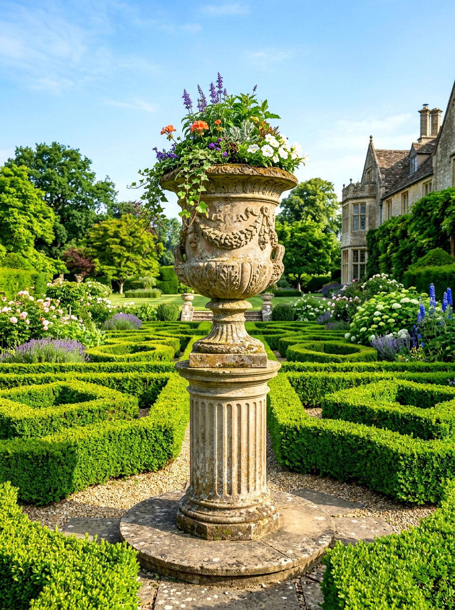 Large garden urn - 30 formal front garden ideas
