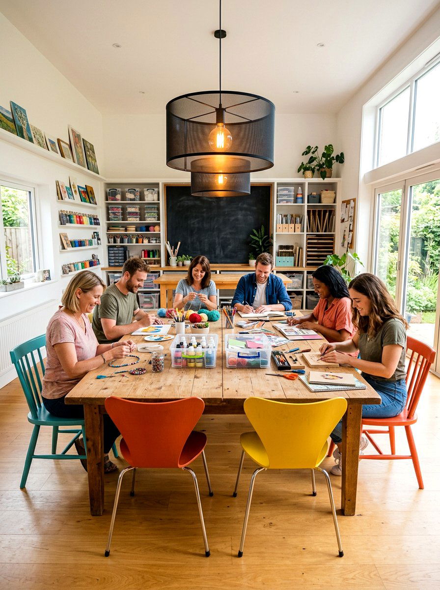 Large group craft table - 30 kids craft room ideas