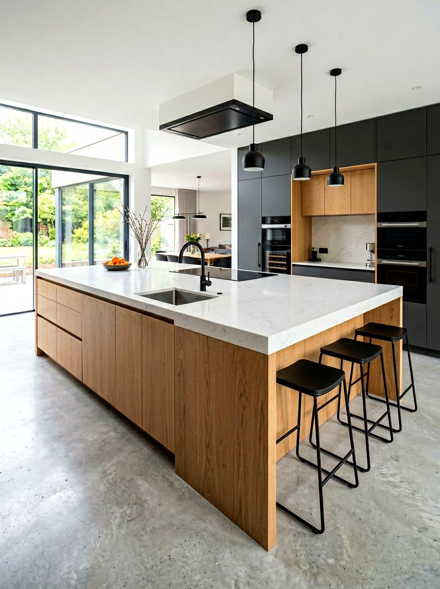 Large island kitchen - 30 Japandi kitchen ideas