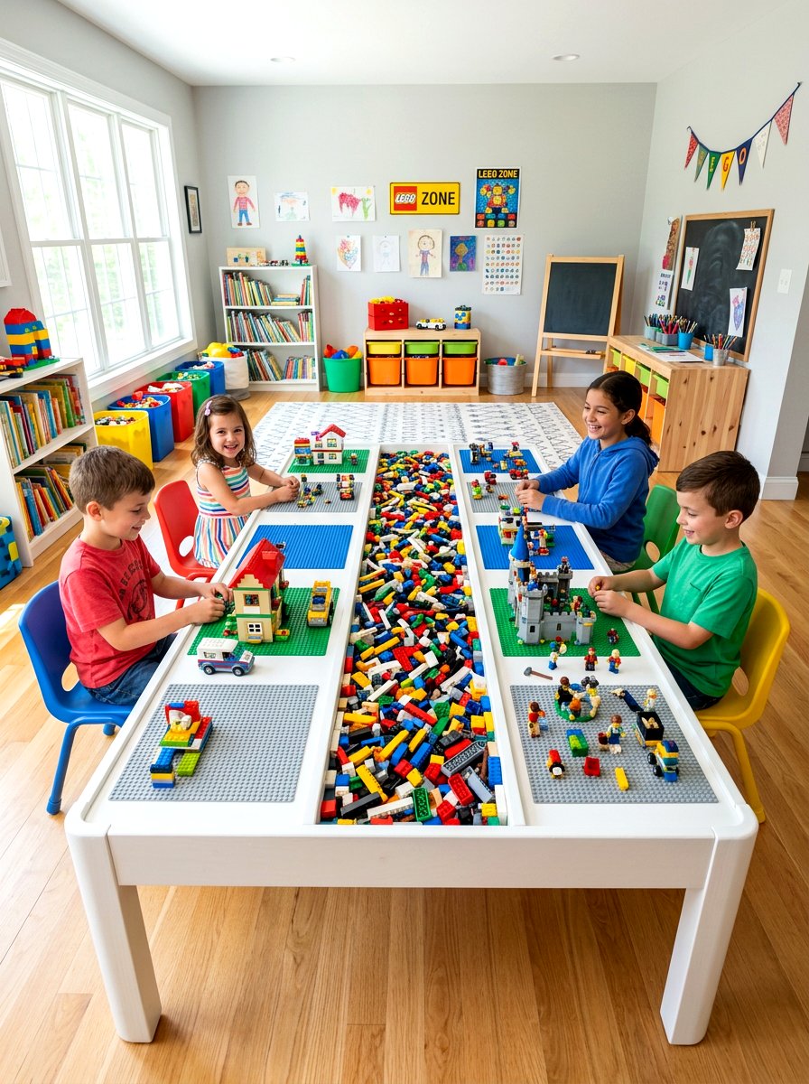 Large lego table for siblings - 30 lego table ideas