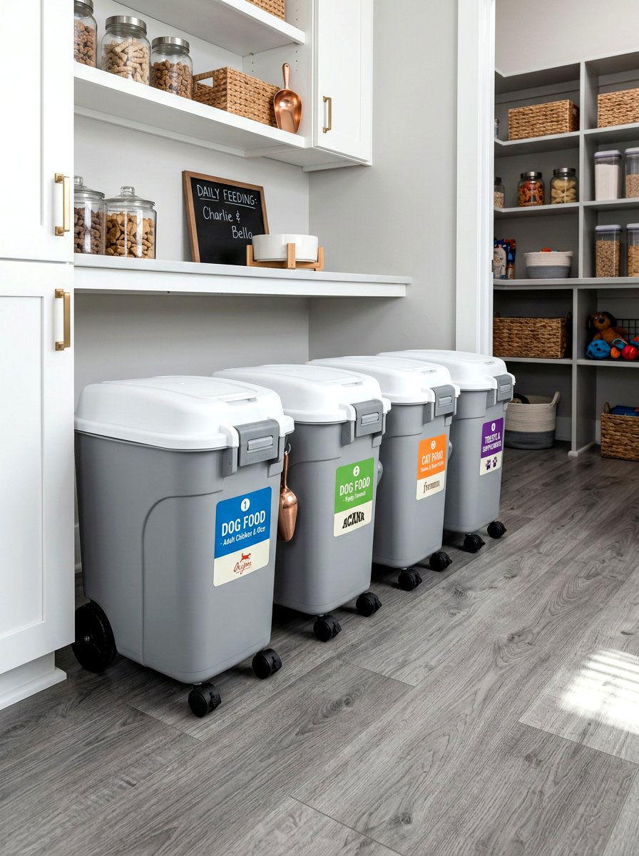 Large pet food bins - 30 pantry decanting ideas