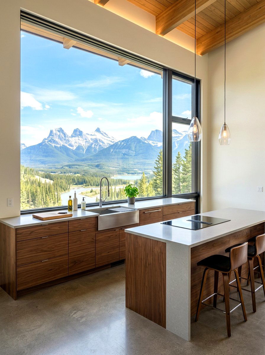Large picture window over sink - 30 sink window kitchen ideas