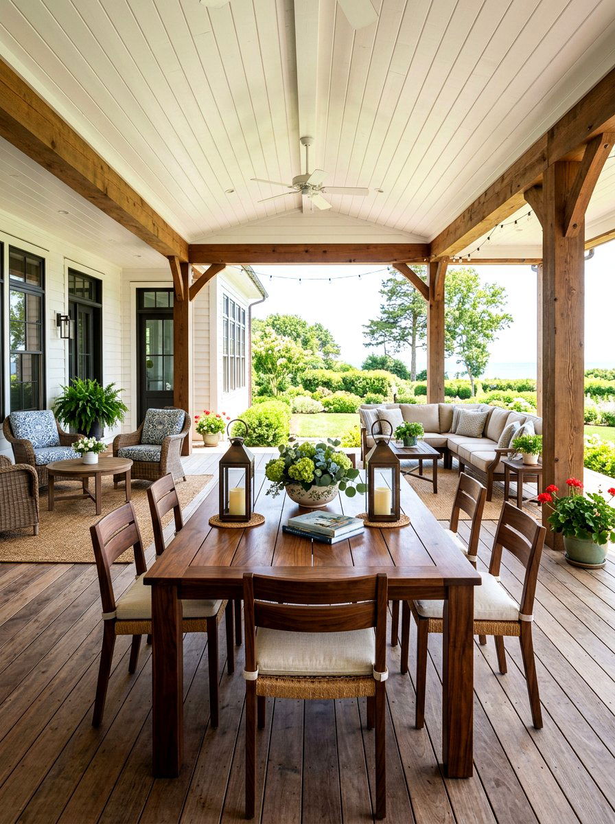 Large rectangular porch table - 30 porch coffee table ideas