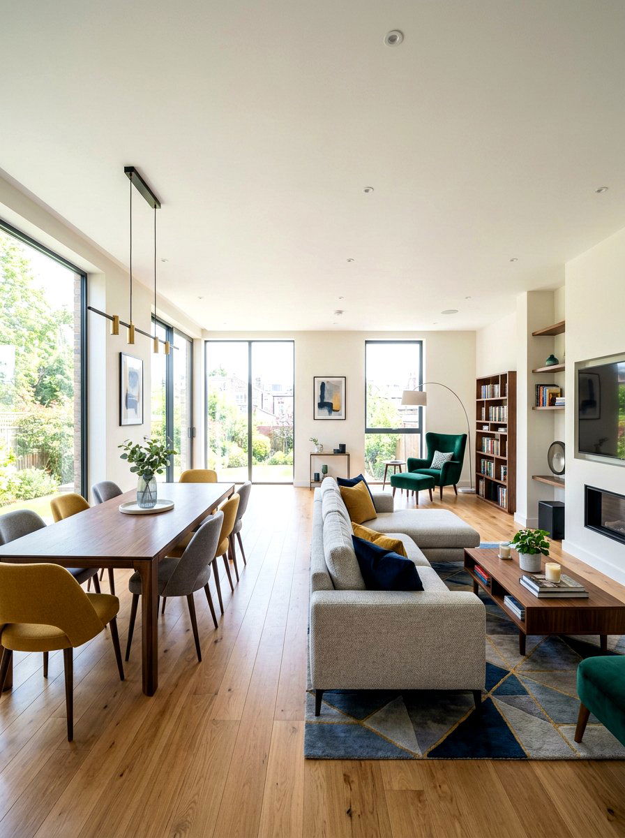 Large rectangular room - 30 room zoning furniture layout ideas