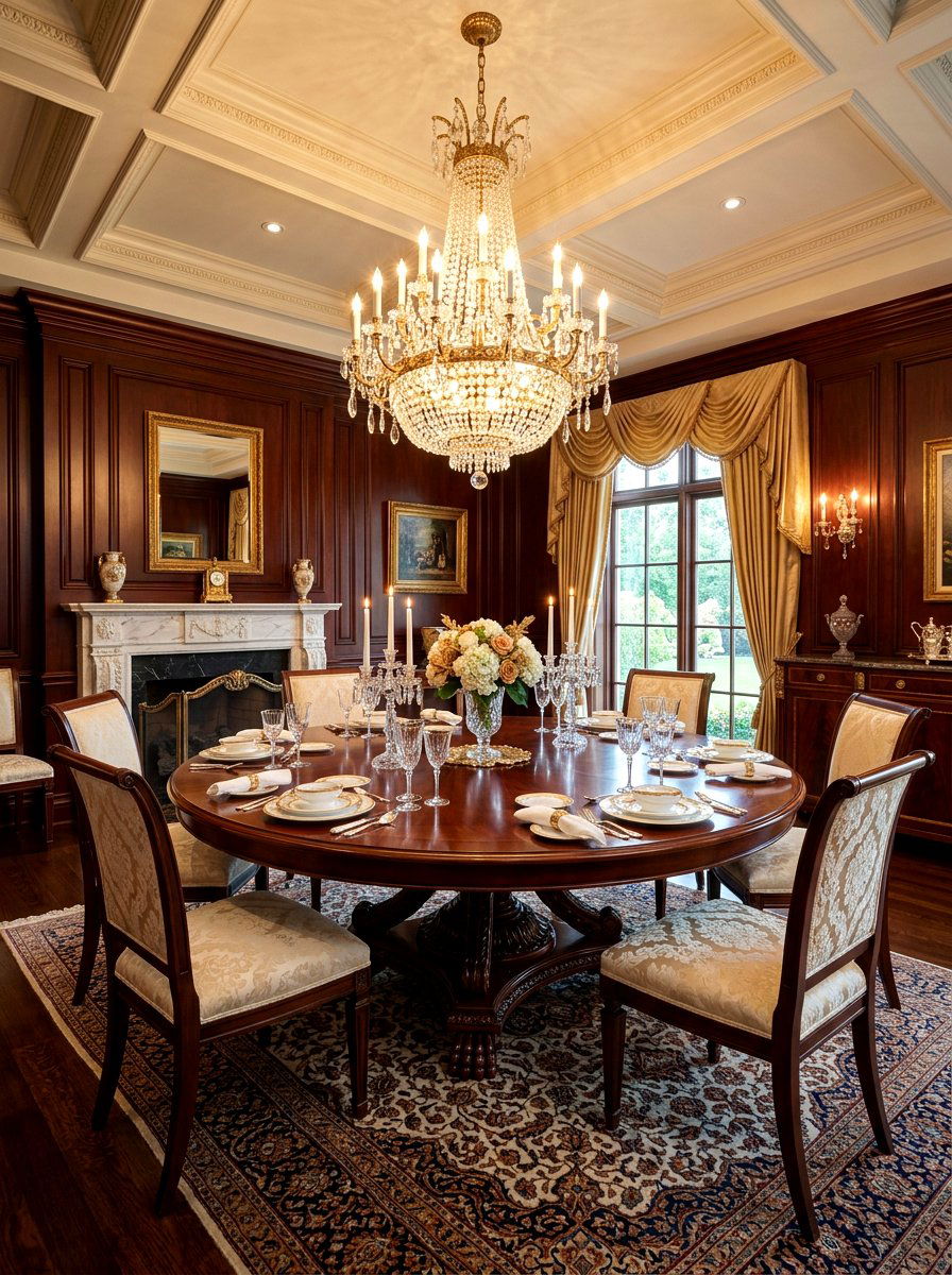 Large round pedestal table - 30 round dining table ideas