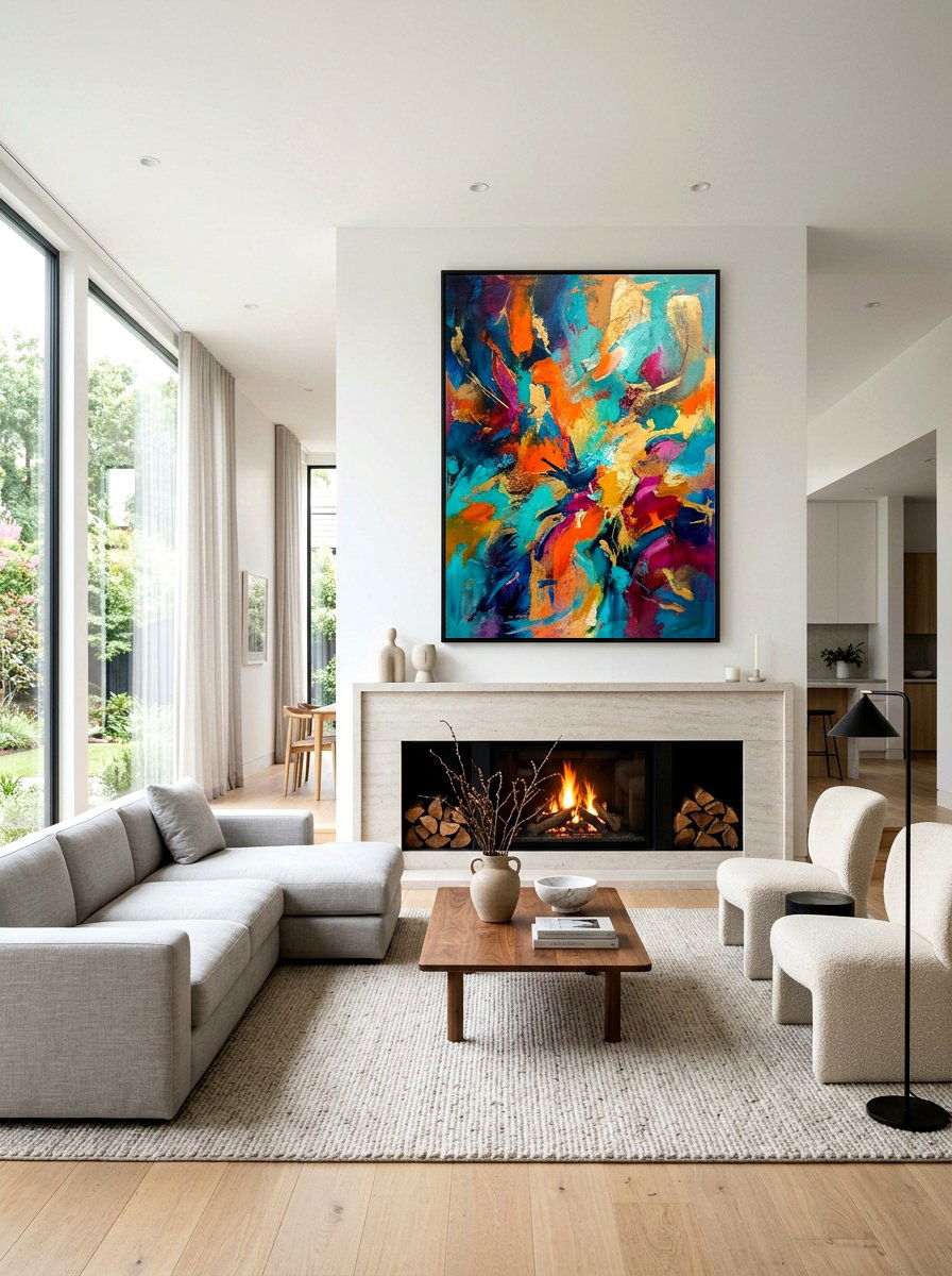 Large scale art - 30 mantel decor ideas