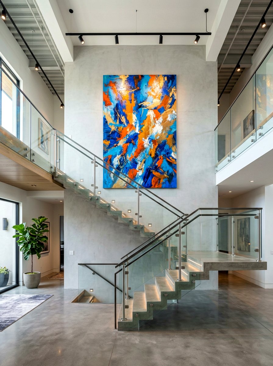 Large scale art - 30 staircase wall ideas