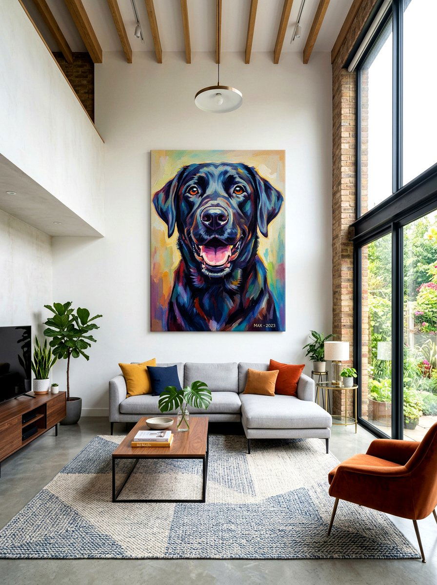 Large scale canvas pet portrait - 30 pet portrait wall ideas
