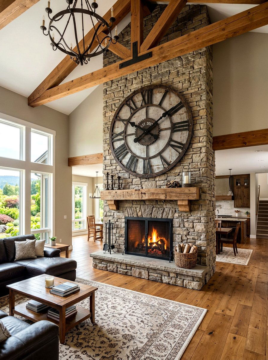 Large scale clock - 30 mantel shelfie ideas