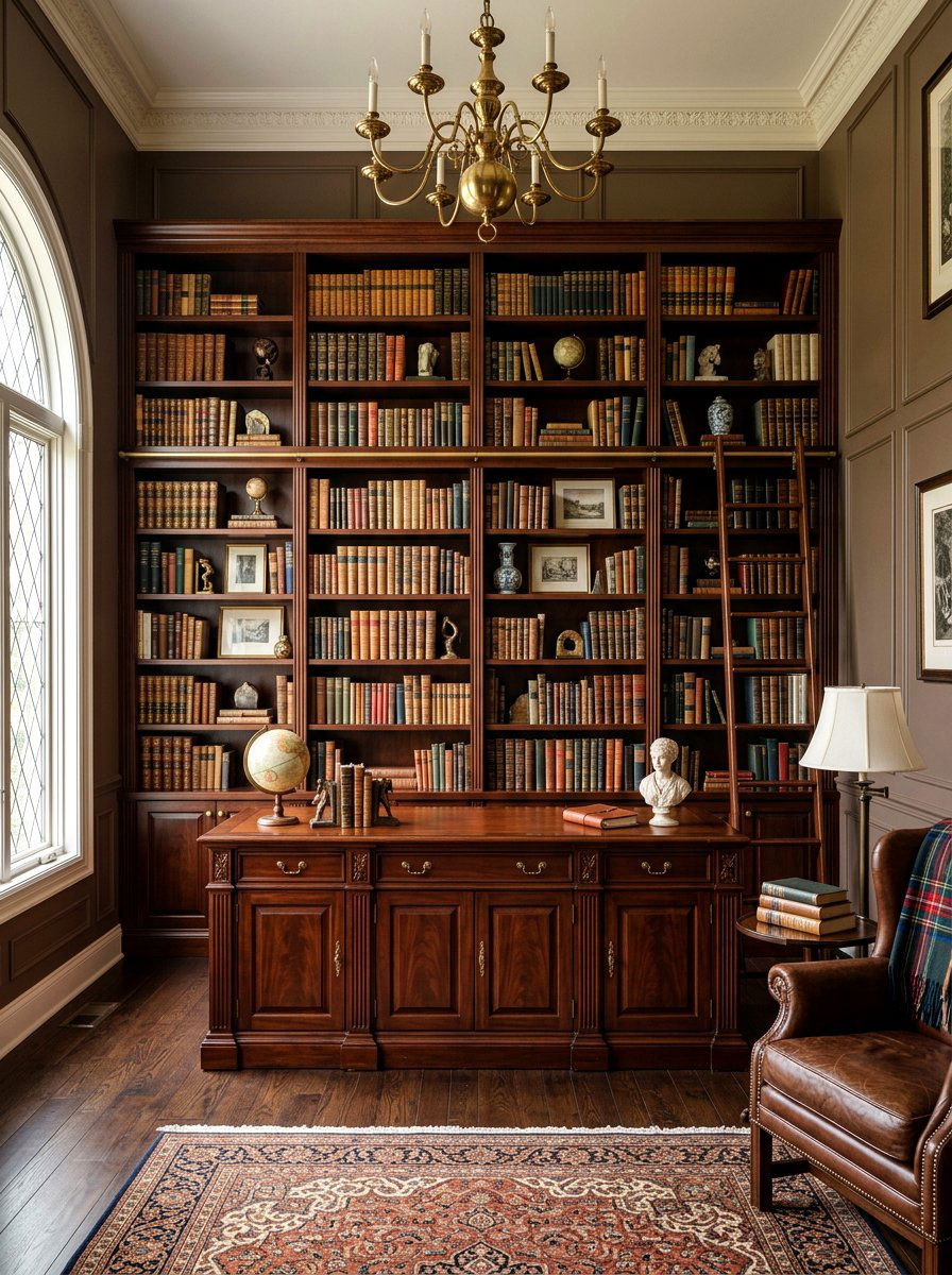 Large scale library sideboard bookshelf - 30 antique sideboard ideas