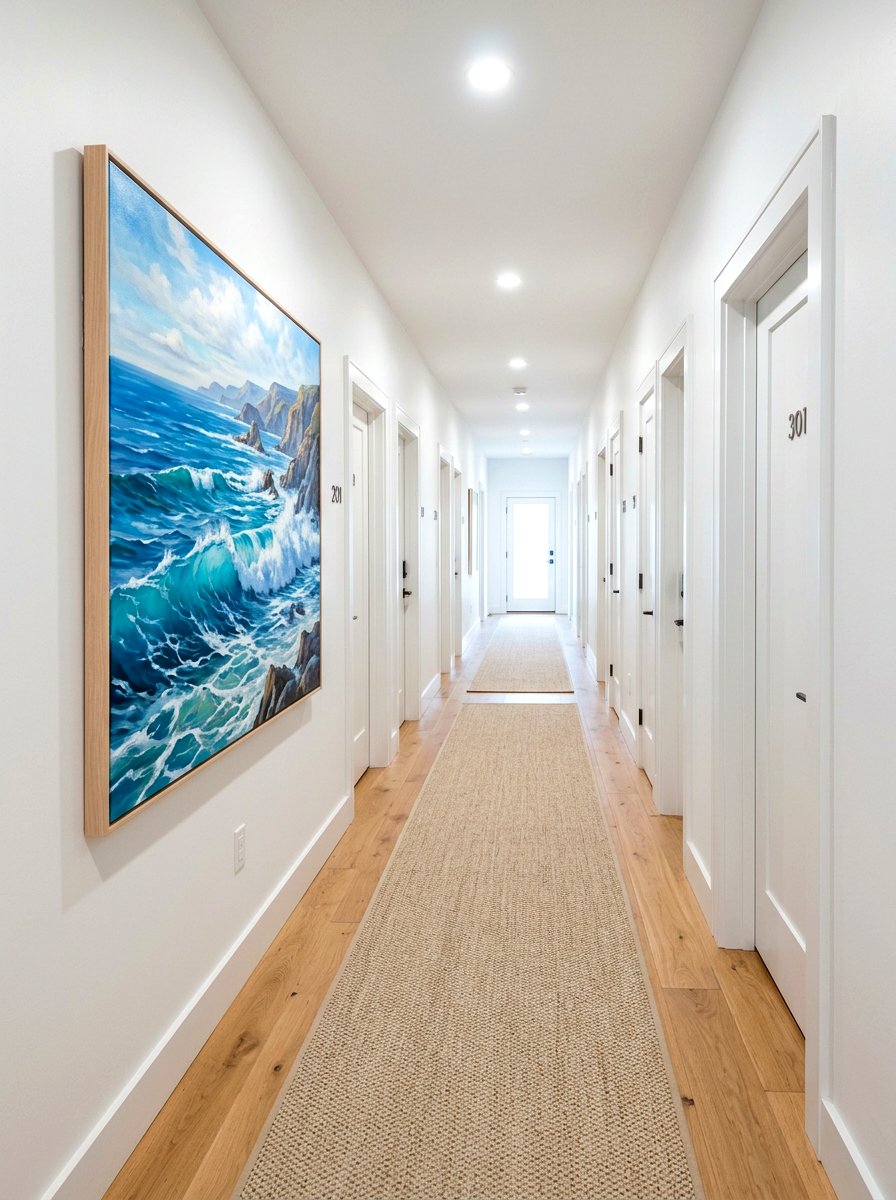 Large scale wall art for hallway - 30 narrow rental hallway ideas