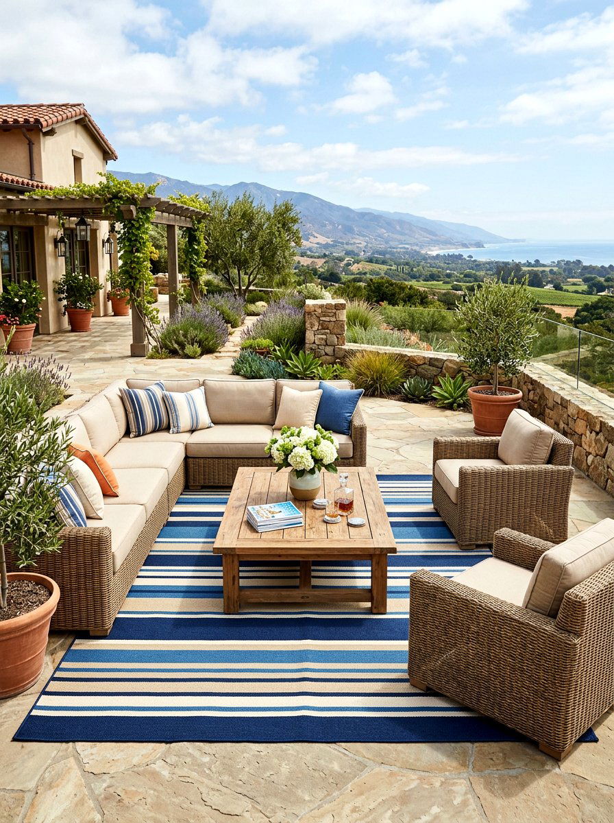 Large striped outdoor area rug - 30 striped outdoor rug ideas