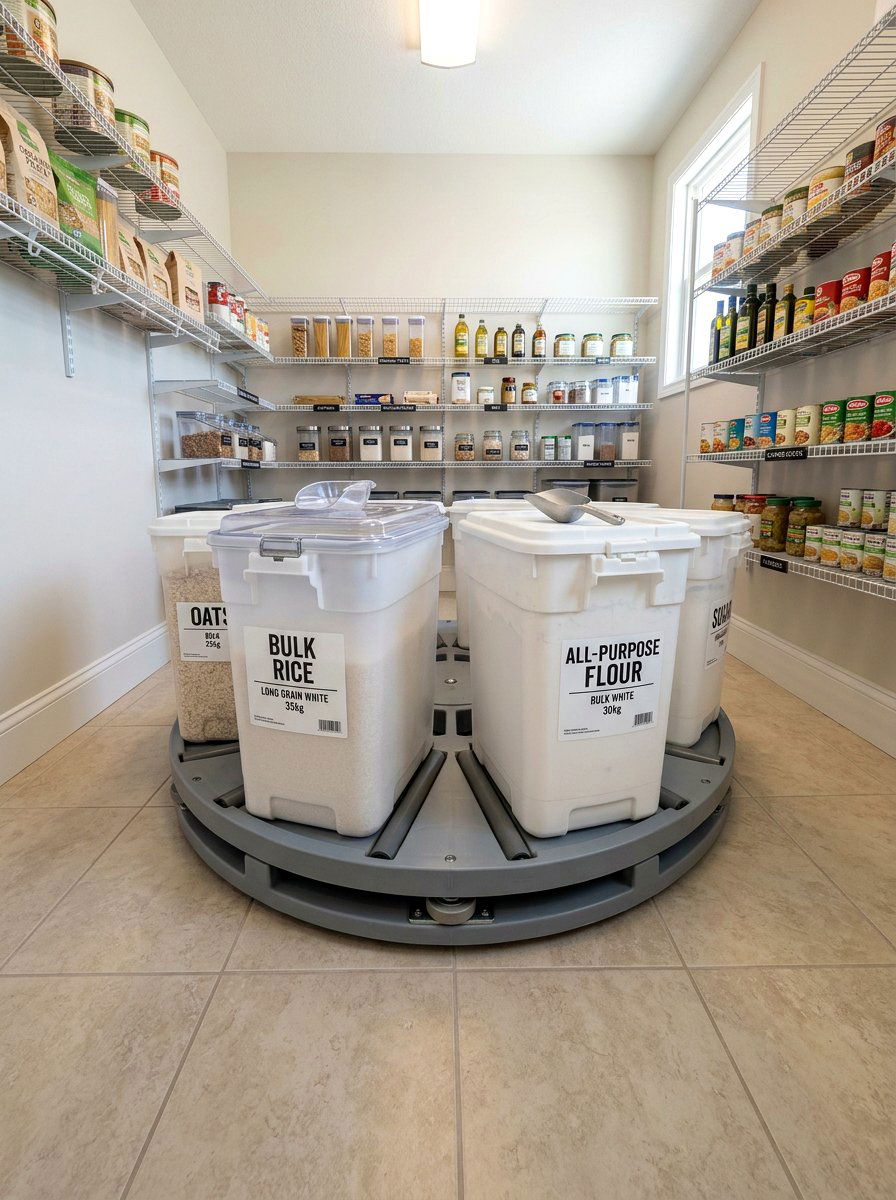 Large turntable for bulk containers - 30 lazy Susan pantry ideas