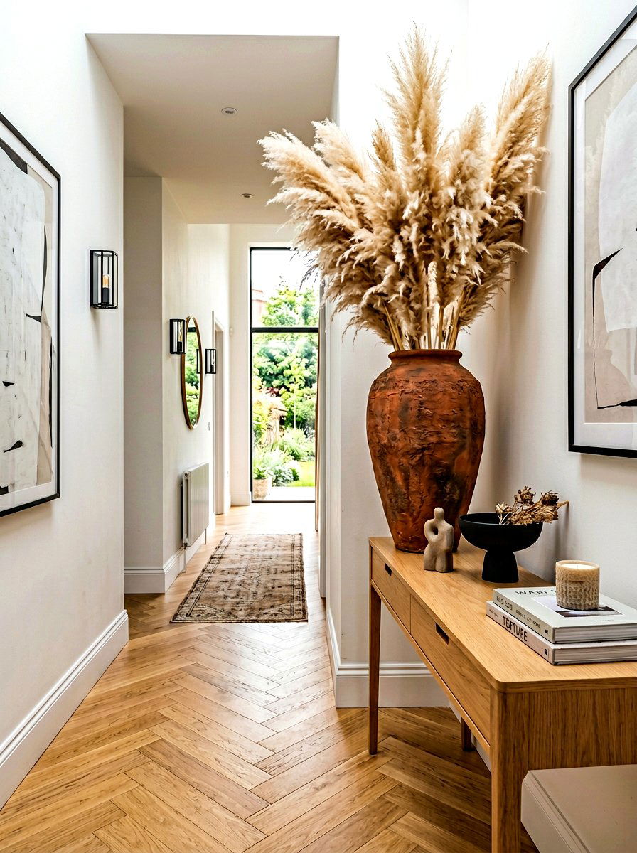 Large vase hallway styling - 30 hallway console styling ideas