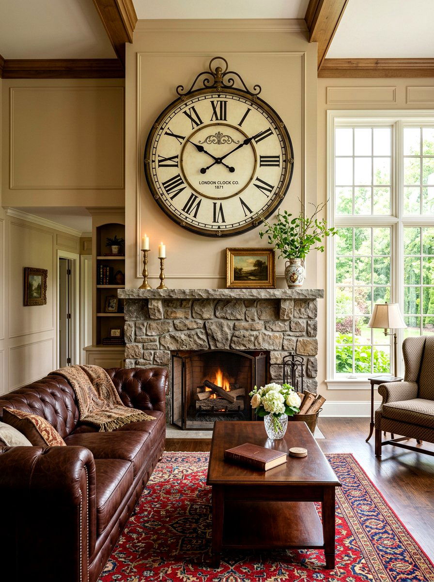 Large wall clock - 30 long wall decor ideas