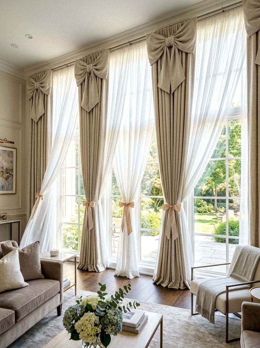 Large window bows - 30 bow decor ideas