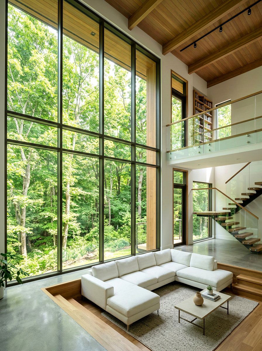 Large windows for split level homes - 30 split level living room ideas