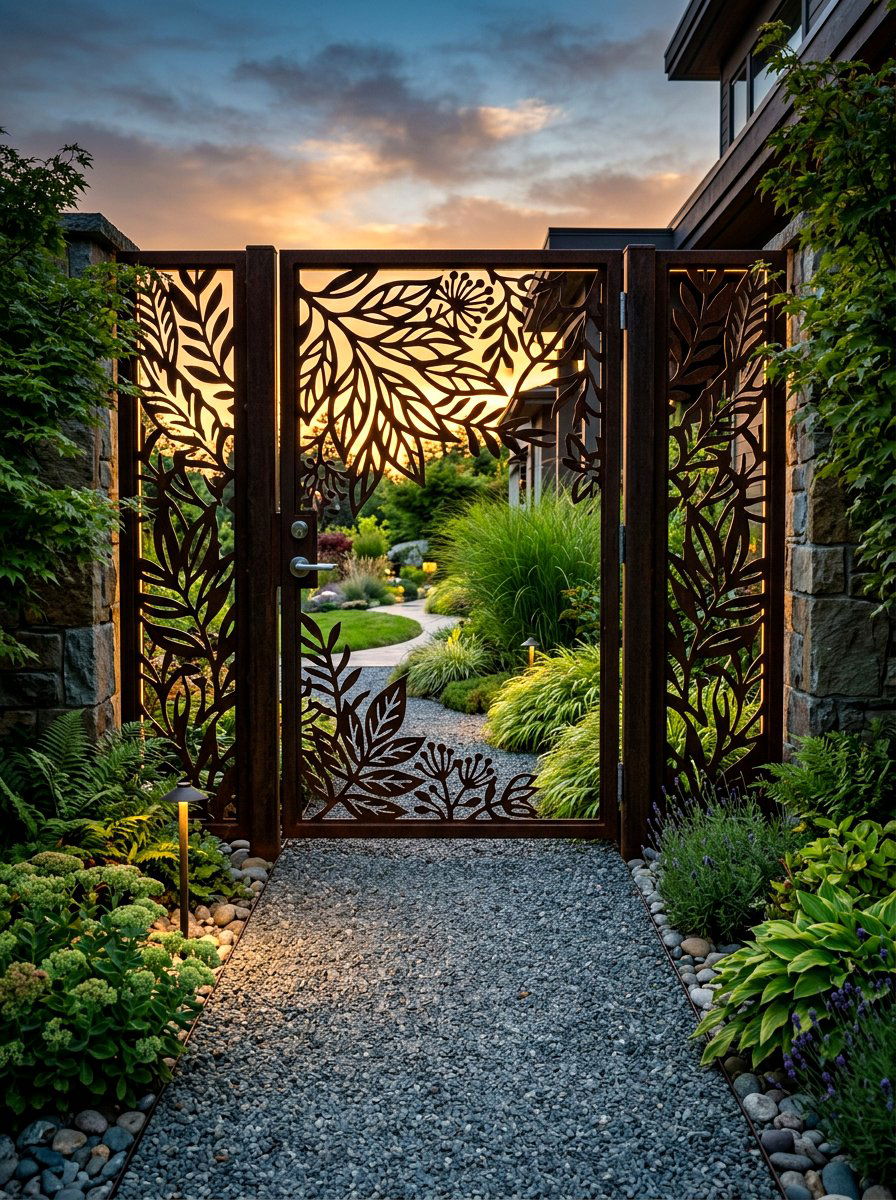 Laser Cut Gate - 30 garden gate ideas