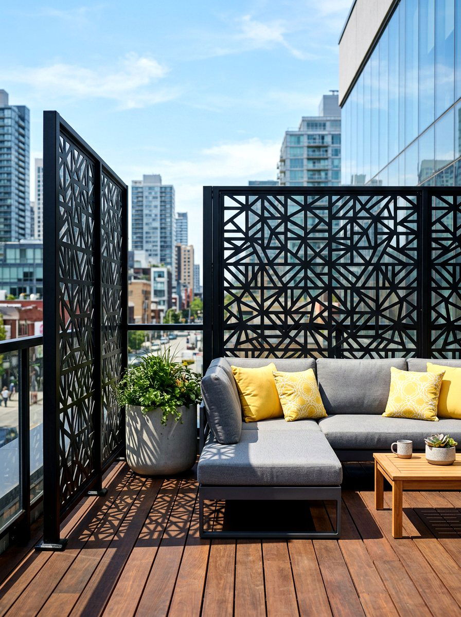 Laser Cut Metal Deck Privacy - 30 deck privacy ideas